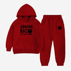 Dream Big Printed Hooded Tracksuit For Young Kids