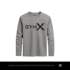 Core Gym X Printed Charcoal Long Sleeve T-Shirt for Men