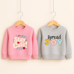 Pack of 2 Stay Cute Joy Printed Sweatshirts for Girls