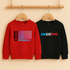 Pack of 2 Be Awesome Printed Sweatshirts for Tween Kids