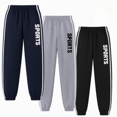 Pack of 3 Sports Print Stripped Sweatpants for Kids