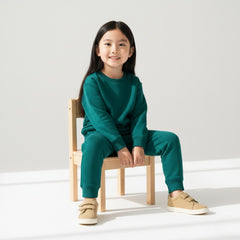 Green Glow Sweatshirt Tracksuit for Girls