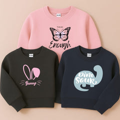 Pack of 3 Bunny Ears Printed Sweatshirt for Girls