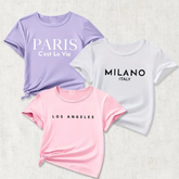 Pack of 3 Paris Milano Printed T Shirts For Girls