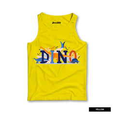 Pack of 3 Dino Peek-a-Boo Kids Printed Tank Tops