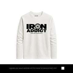 Iron Goals Printed White Long Sleeve T-Shirt for Men