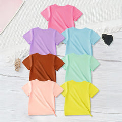 Pack of 7 Grow Shine Your Dream Printed T Shirts For Girls