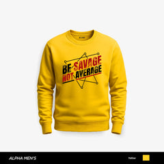 Savage Star Printed Yellow Sweatshirt for Men