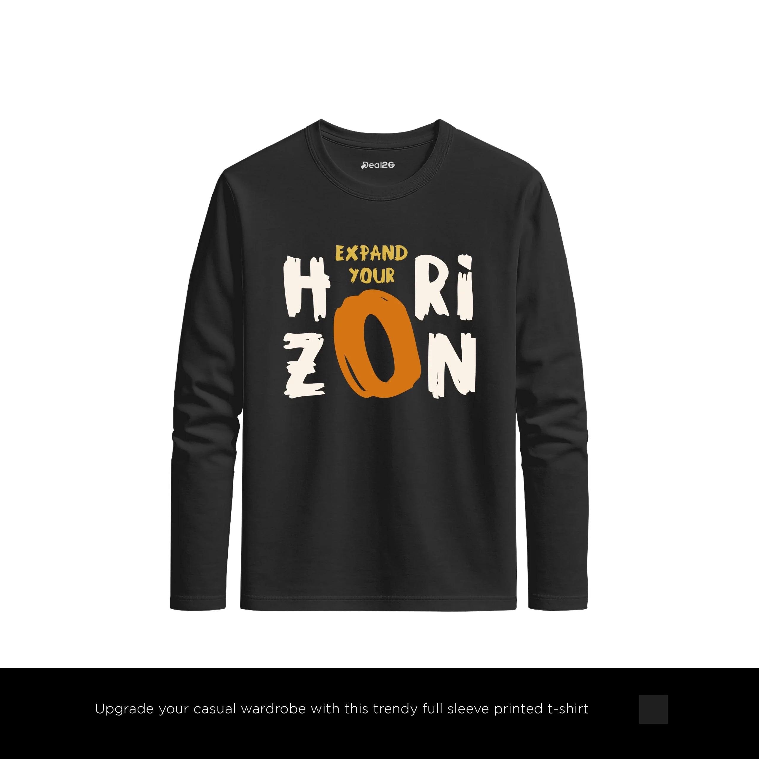 Beyond Horizon Printed Black Long Sleeve T-Shirt for Men