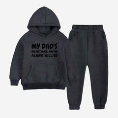 My Dad Printed Hooded Tracksuit For Young Kids