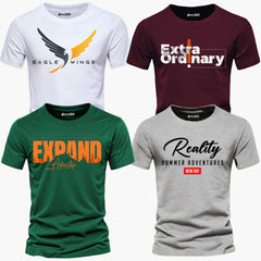 Pack of 4 Extra Eagle Expand Reality Mens Printed T-Shirts