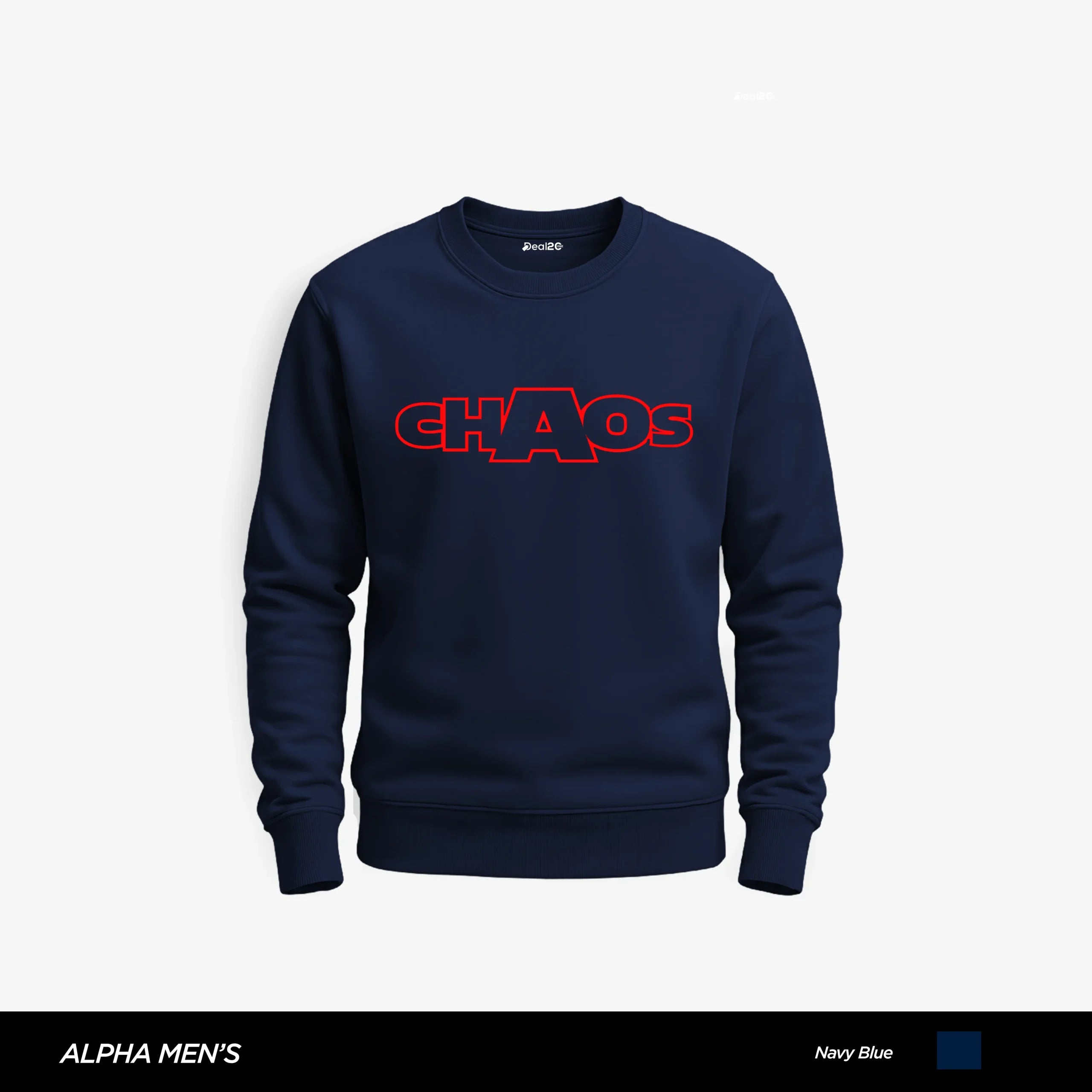 CHAOS Mode Printed Navy Blue Sweatshirt for Men