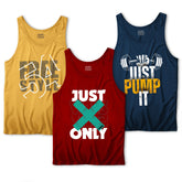 Pack of 3 Get 54 Pump Printed Tank Tops