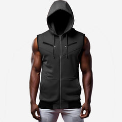 Bundle of 2 Men Fitness Sleeveless Casual Jaquetta Zipper Hoodies