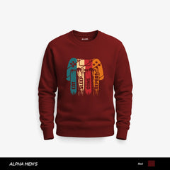 Repeat Game Printed Red Sweatshirt for Men