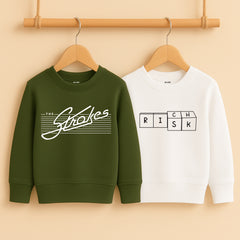Pack of 2 Strokes & Risk Printed Sweatshirts for Tween Kids