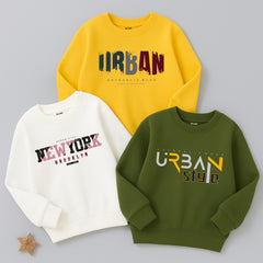Pack of 3 New York Style Sweatshirts for Tween Kids