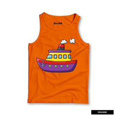 Pack of 3 Car Boat Heli Kids Printed Tank Tops