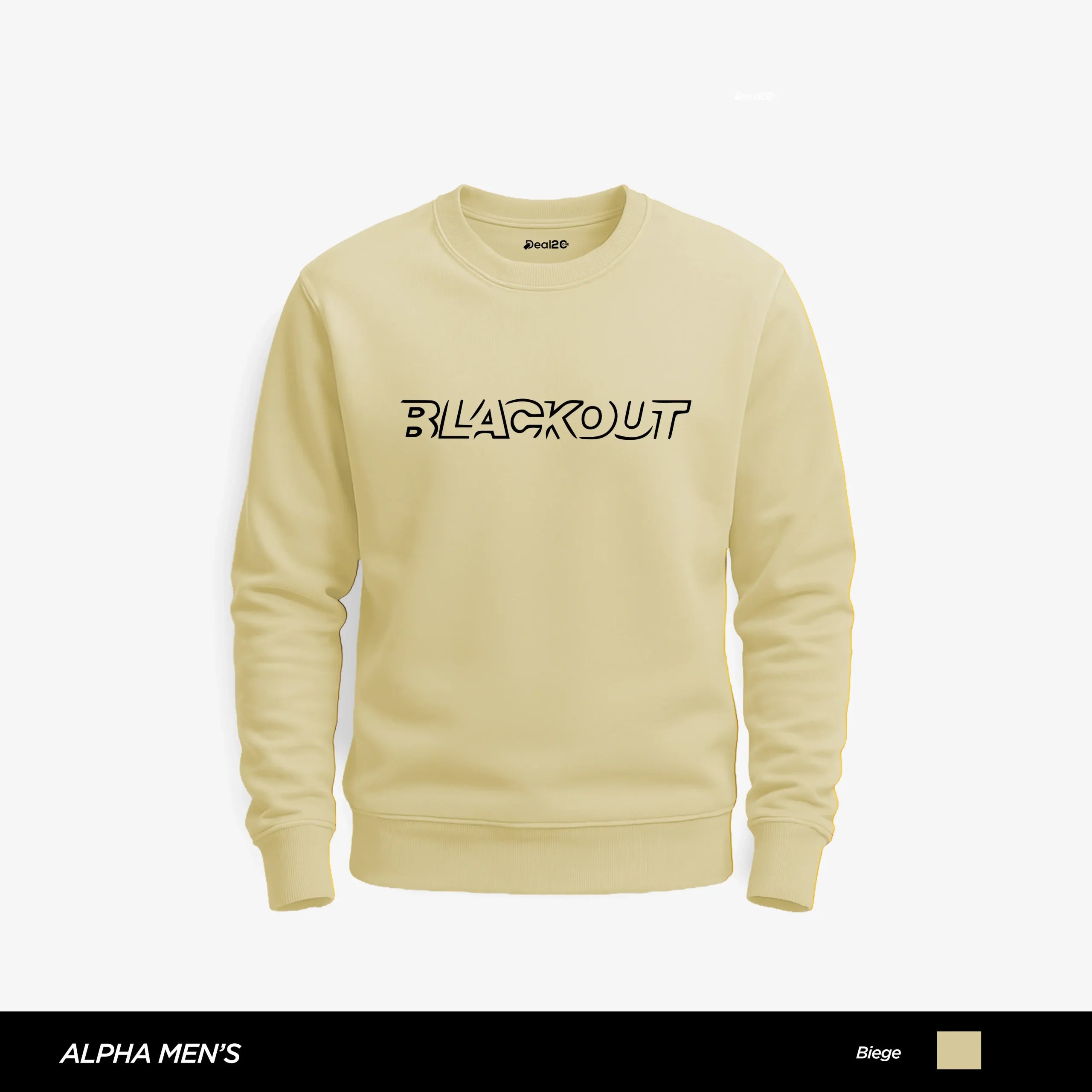 Blackout Printed Beige Sweatshirt for Men