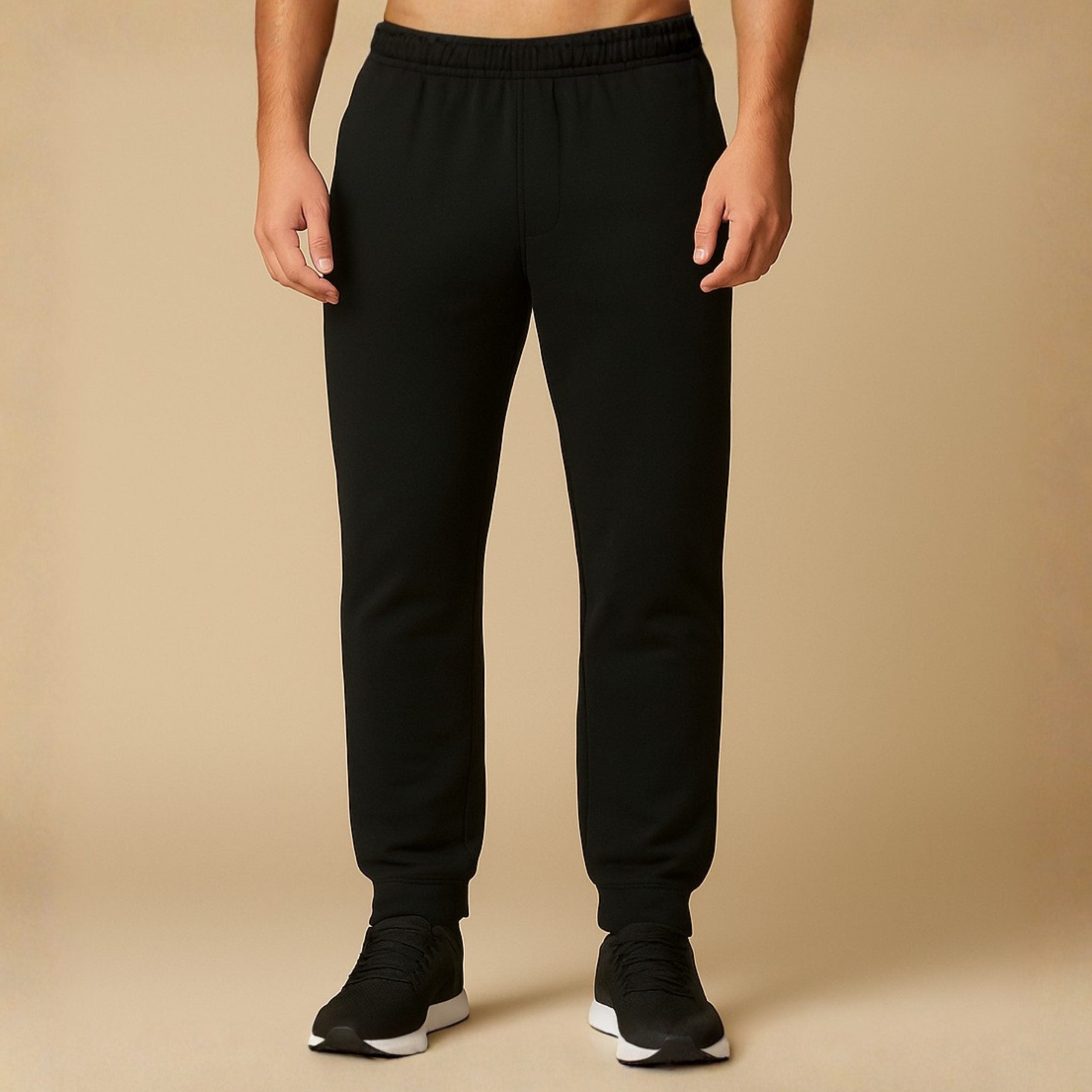 Cuffed Comfort Black Sweatpant for Men