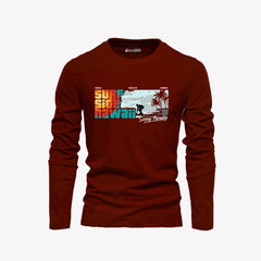 Pack of 3 Awesome Surfing Hawaii Mens Printed Long Sleeves T-Shirts