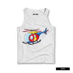 Pack of 3 Car Boat Heli Kids Printed Tank Tops