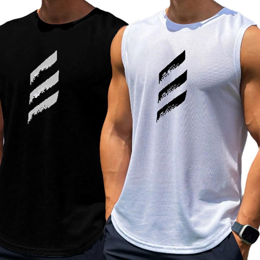 Pack of 2 Men Gym Freaks Printed Tank Tops
