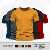 Bundle of 5 Bright And Fun Basic Half Sleeves T-Shirts For Men