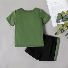 Kids Sports Combination Patchwork Pocket Short Suit