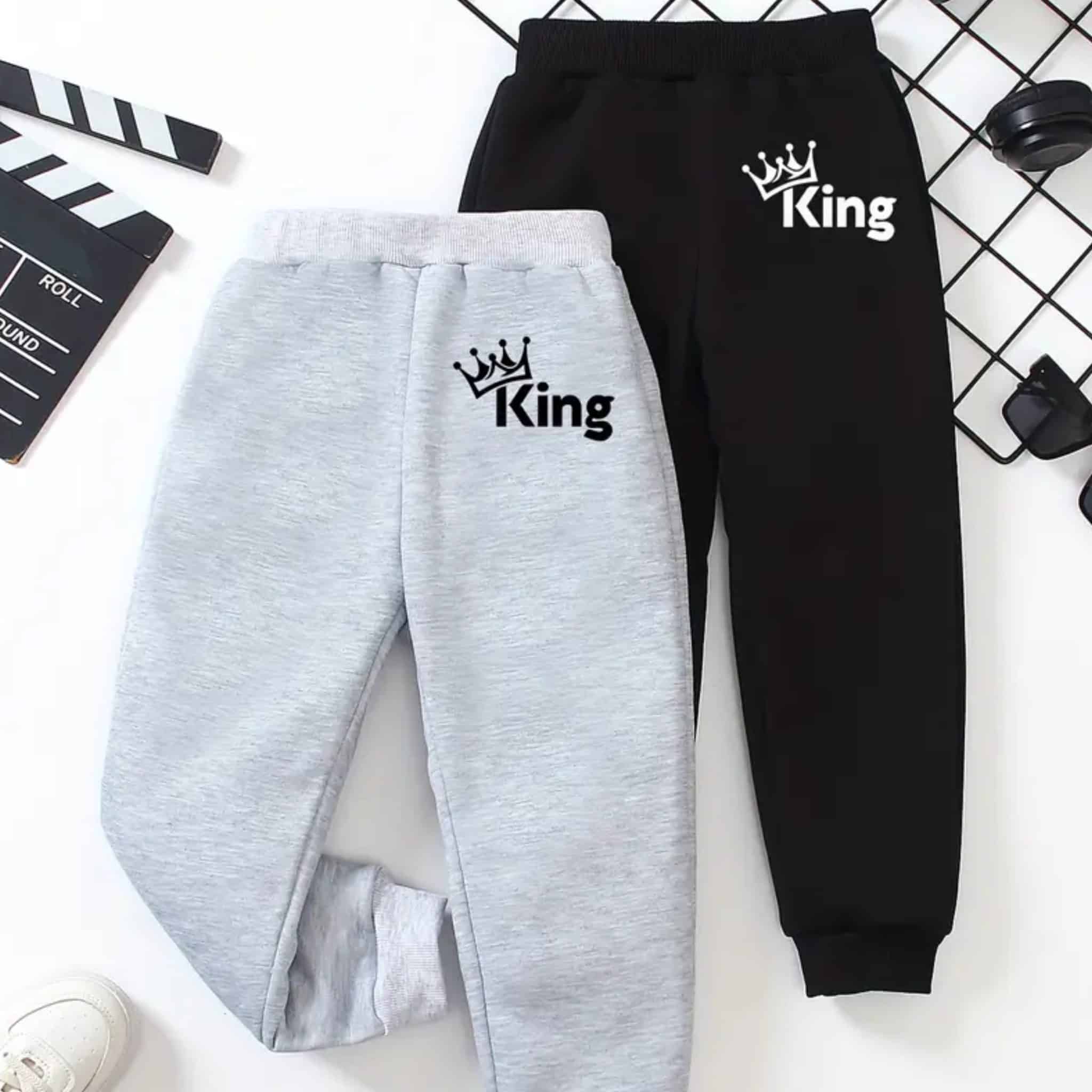 Pack of 2 King Printed Sweatpants For Young Kids