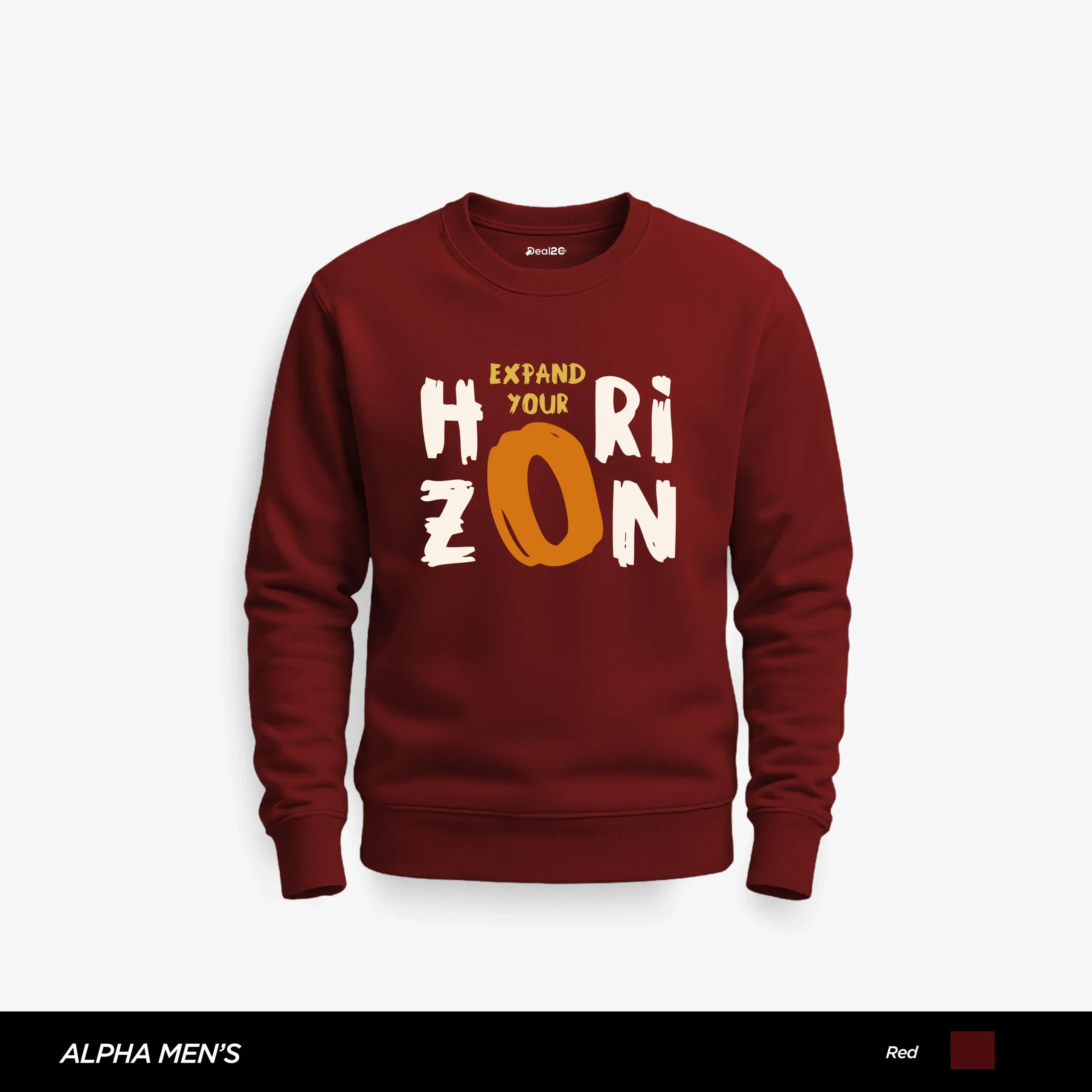 Expand Horizon Printed Red Sweatshirt for Men