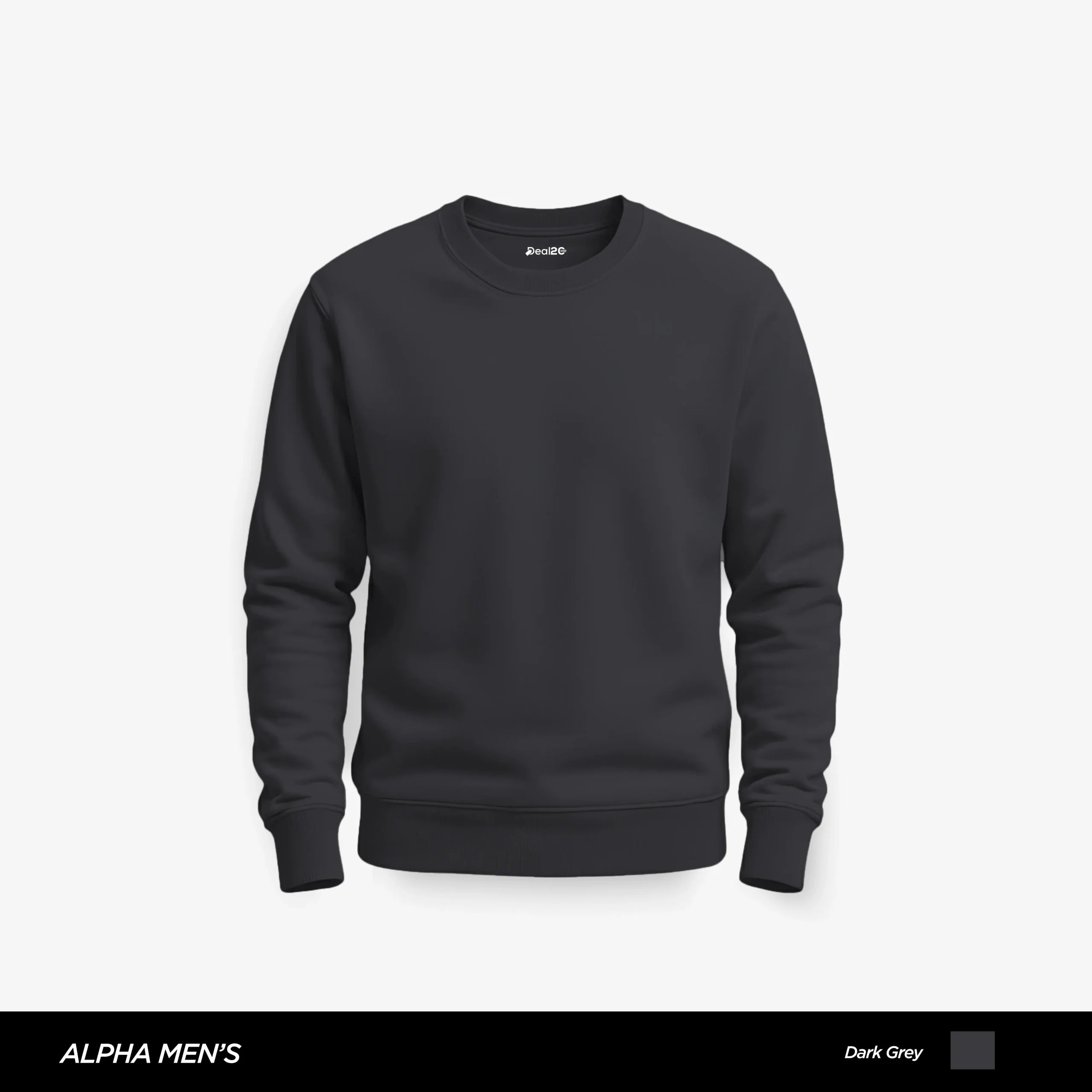 Flint Plain Dark Grey Sweatshirt for Men