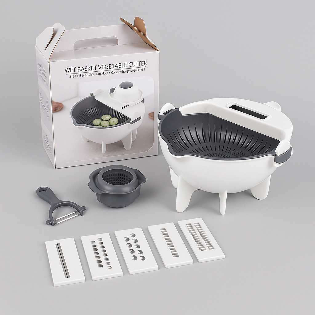 9 in 1 Multifunctional Vegetable Cutter with Drain Basket
