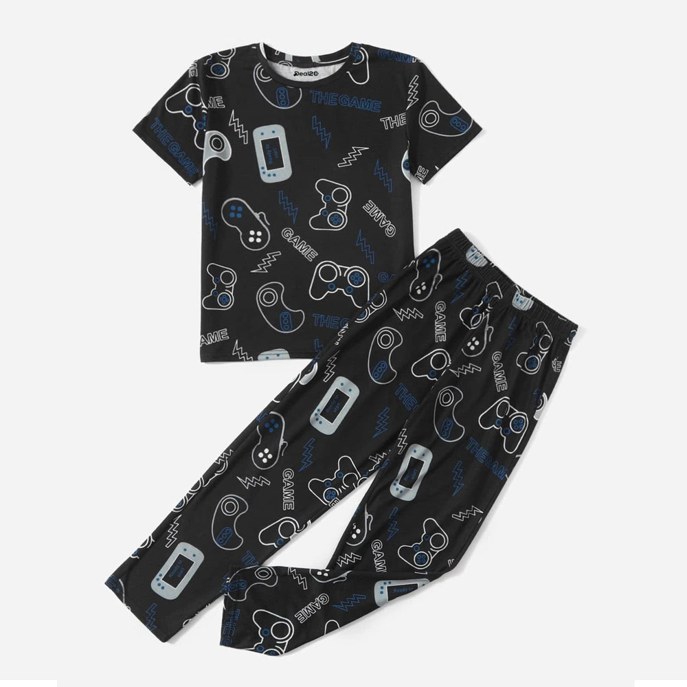 Boys Game Printed Allover Printed Tee & Pants Loungewear Set