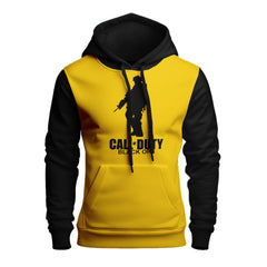 Contrast Sleeves Printed Pullover Hoodies For Men