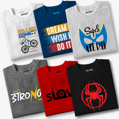 Pack of 6 Super Strong Rolling Dream Kids Printed T-Shirts