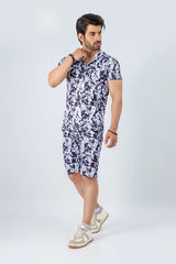 Bold Abstract Mens Printed Summer Beach Short Suit Set