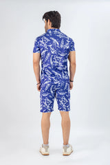 Aquatic Sparkle Printed Summer Beachwear Short Suit