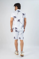 Escape in Style with the White Palm Haven Vacation Summer Short Set