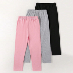 Bundle of 3 Graphic Girls Letter and Heart Printed Leggings
