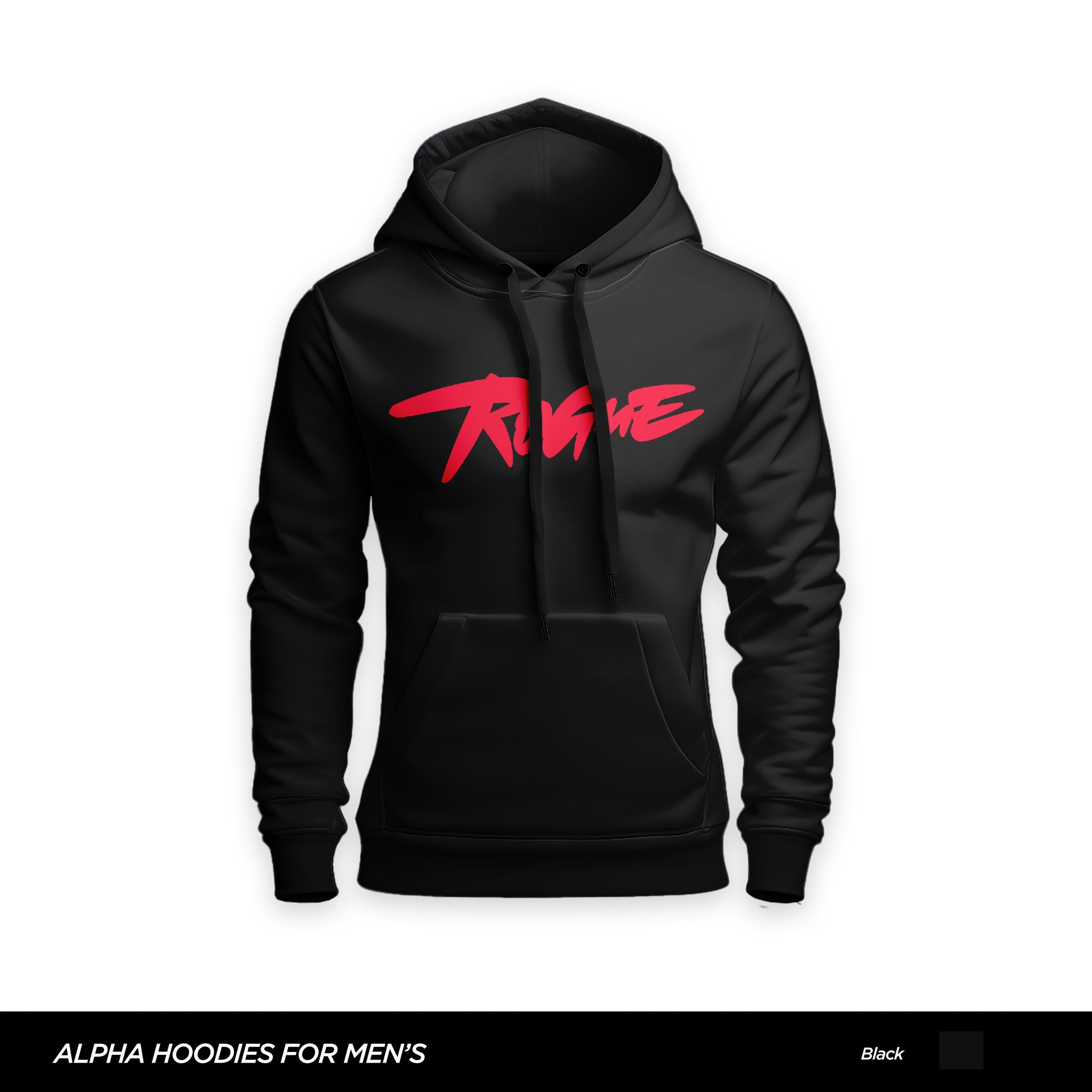 Rogue Printed Black Hoodie For Men