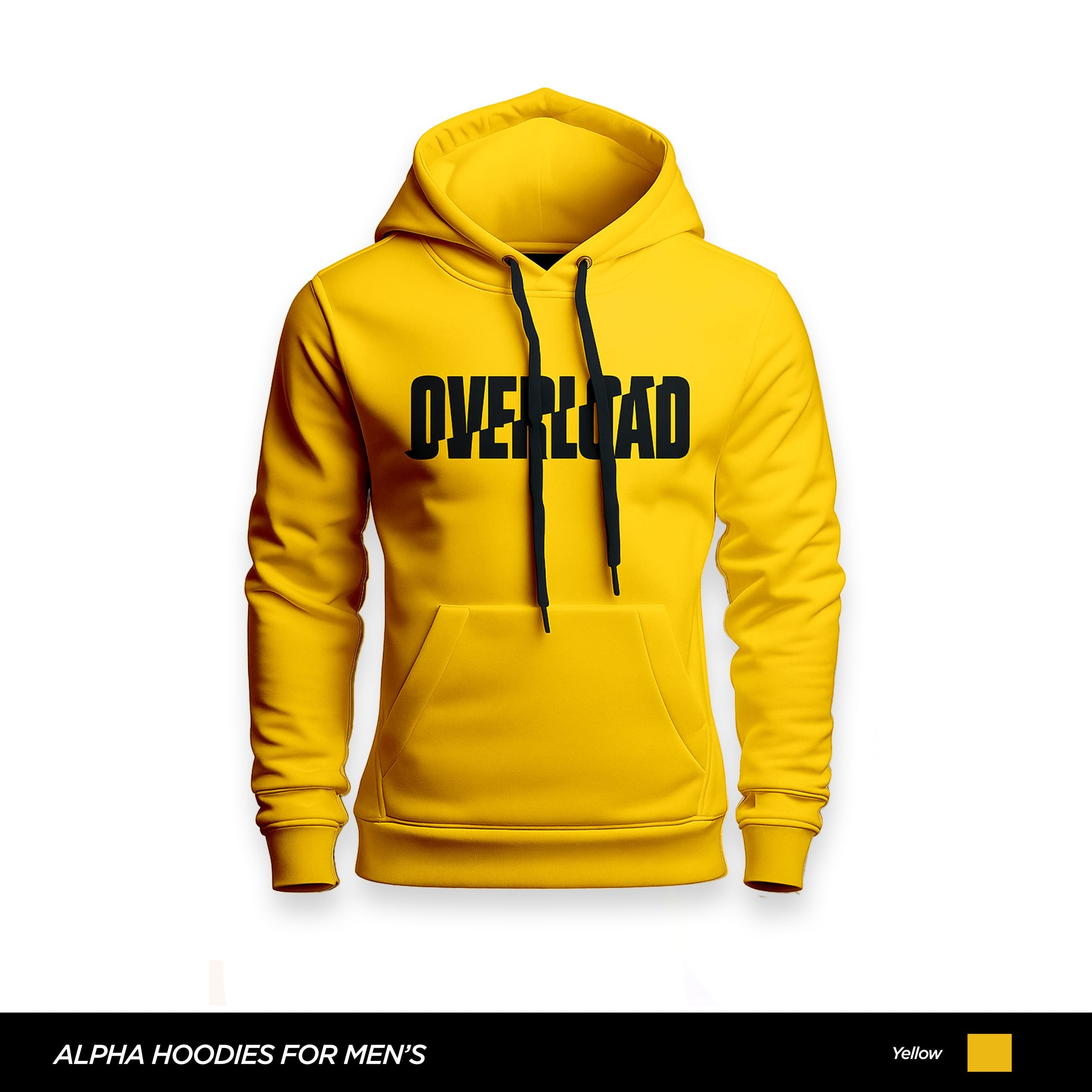 Overload Printed Yellow Hoodie For Men