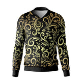 Golden Floral Printed Allover Printed Jacket