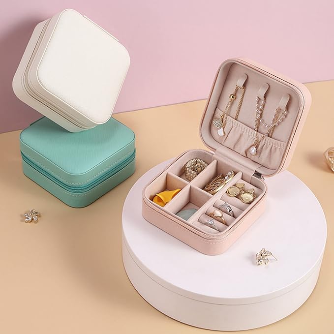 Mini PU Leather Travel Jewellery Box Organizer