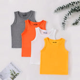 Bundle of 4 Basic Solid Color Tank Tops For Young Kids