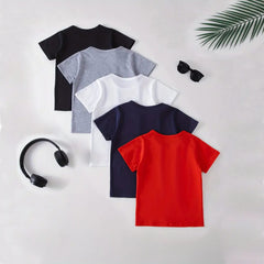 Bundle of 5 Solid Color Summer T-Shirts For Kids