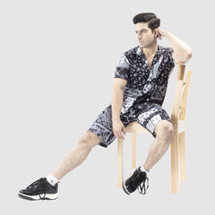 Men Paisley Style Trendy Printed Summer Short Suit