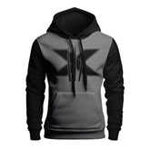 Contrast Sleeves Printed Pullover Hoodies For Men
