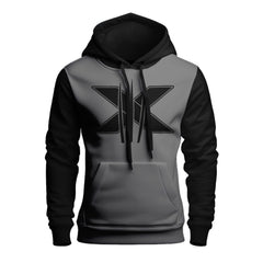 Contrast Sleeves Printed Pullover Hoodies For Men