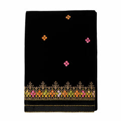 Velvet Multi-Embroidered Border Dupatta Shawl – 2.5 Gazz